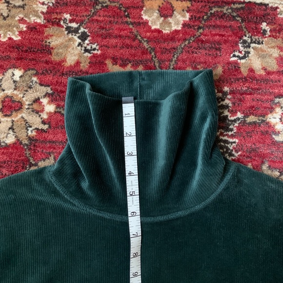 1980s dark green velour turtleneck top and long skirt set special occasion - Picture 9 of 13